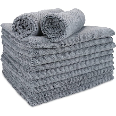 Monarch Brands 16in x 27in Microfiber Hand Towels, Black, 12PK PNP915105BLK